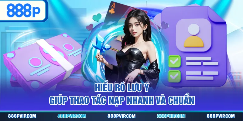 Hiểu rõ lưu ý giúp thao tác nạp nhanh và chuẩn